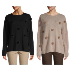 Cashmere & Mink Fur Pom-Pom Sweater