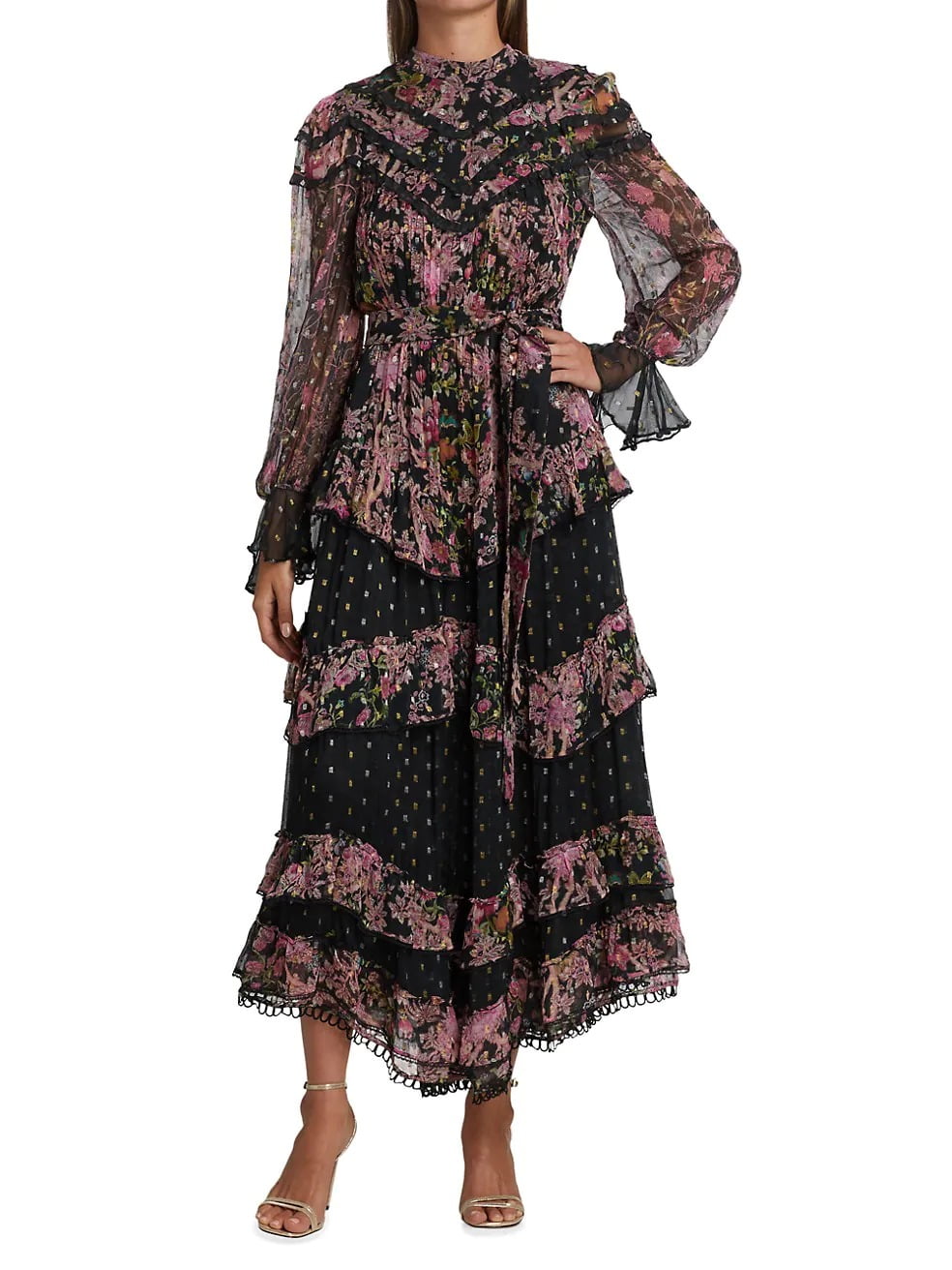 Sale on Hemant & Nandita Floral Clip Dot Tiered Dress