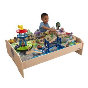 KidKraft PAW Patrol Adventure Bay Wooden Play Table with Rotating Lookout Tower and 73 Piecesp