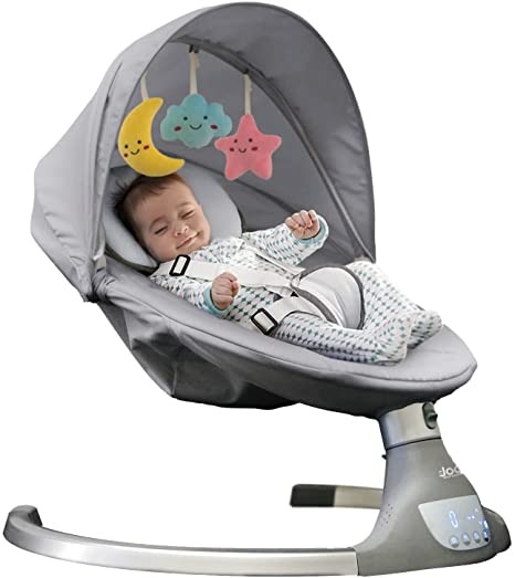Image of Nova Baby Swing for Infants - Motorized Portable Swing, Bluetooth Music Speaker with 10 Preset Lullabies, Remote Control, Gray - Jool Baby Products