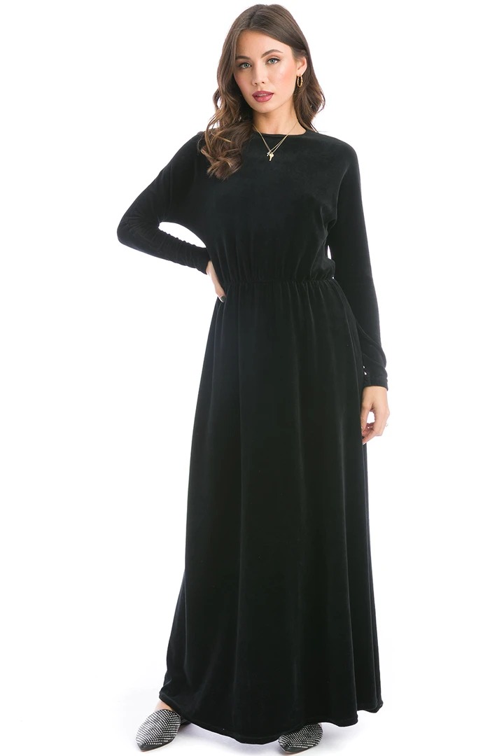 Image of Velour Dolman Sleeve Maxi Dress