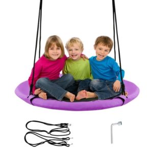 Goplus 40'' Flying Saucer Tree Swing Indoor Outdoor Play Set Kids Christmas Gift Purplep