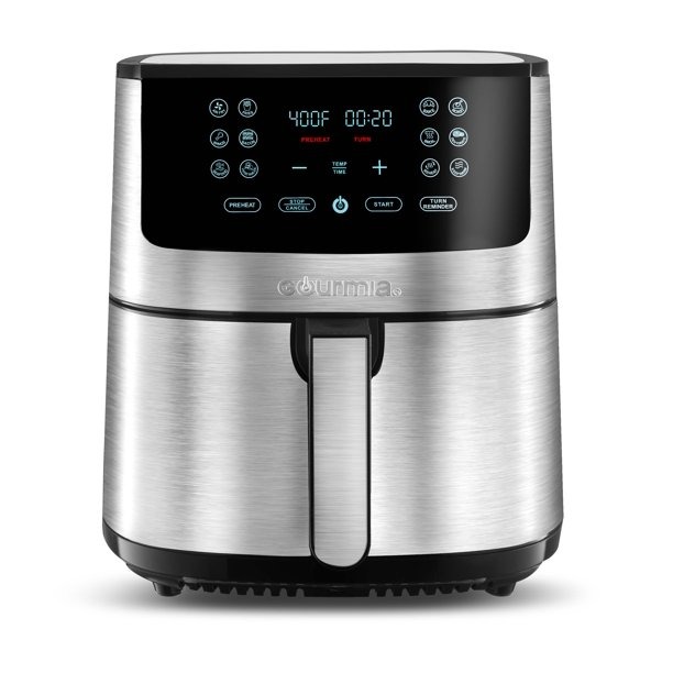 Image of Gourmia 8-Quart Digital Air Fryer with Guided Cooking, Easy Clean, Stainless Steel