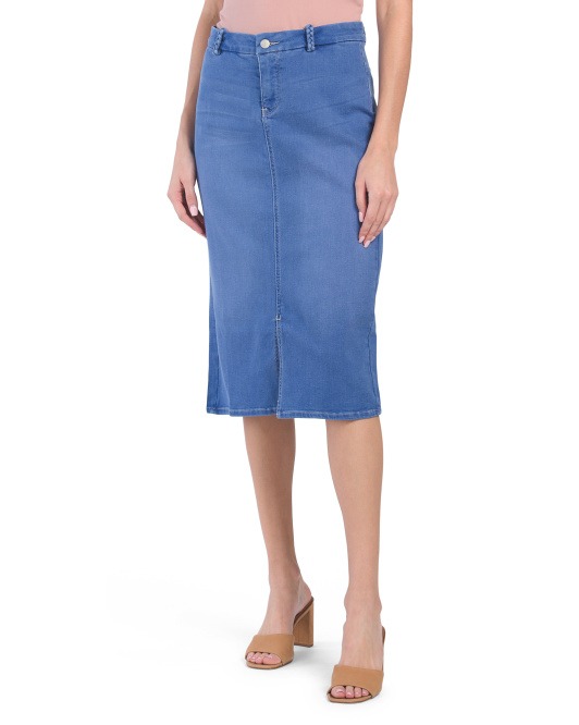 Image of Midi Skirt With Braided Belt Loops