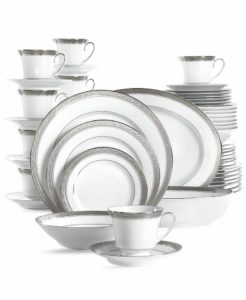 Crestwood Platinum 50 Pc Porcelain Dish Set - Service for 8p