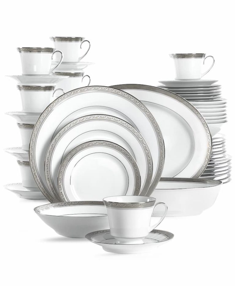 Image of Crestwood Platinum 50 Pc Porcelain Dish Set - Service for 8