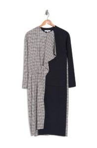 Sana Check Colorblock Dress