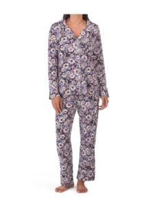 Long Sleeve Floral Notch Pj Set