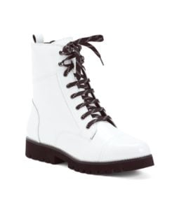 Patent Leather Lace Up Boots