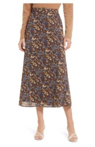 Cotton Blend Midi Skirt