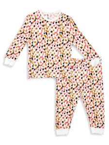 Little Girl's 2-Piece Confetti Magnetic Pajama Setp