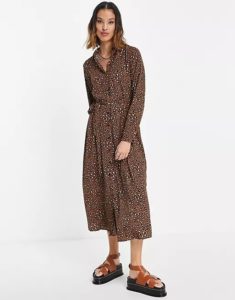 Vero Moda midi shirt dress in print