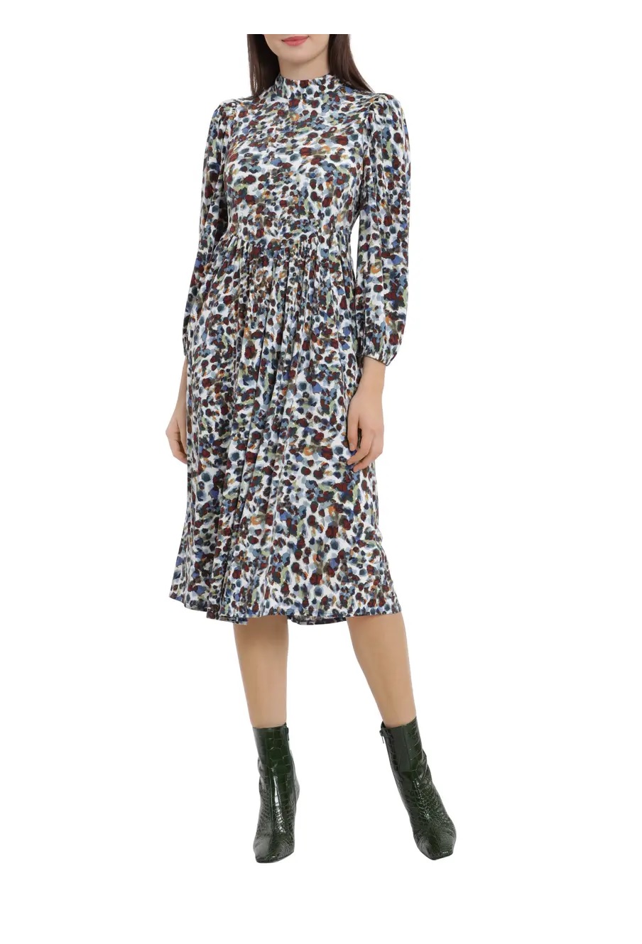 Maggy London Navy 3/4 Sleeve Midi Dress