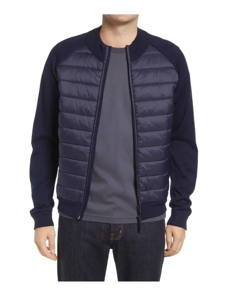 Image of Lantana Mix Media Quilted Wool Blend Jacket