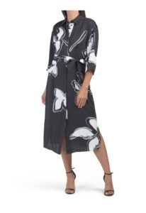 Printed Rhodes Dress With Tie Waist
