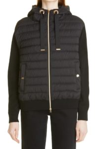Knit Sleeves Hooded Down Puffer Jacket