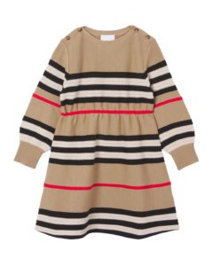 Girl's Leeta Rib Knit Icon Stripe Dress, Size 3-14p
