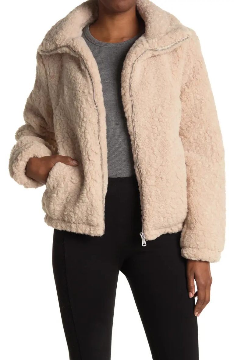 Image of Textured Faux Fur Jacket
