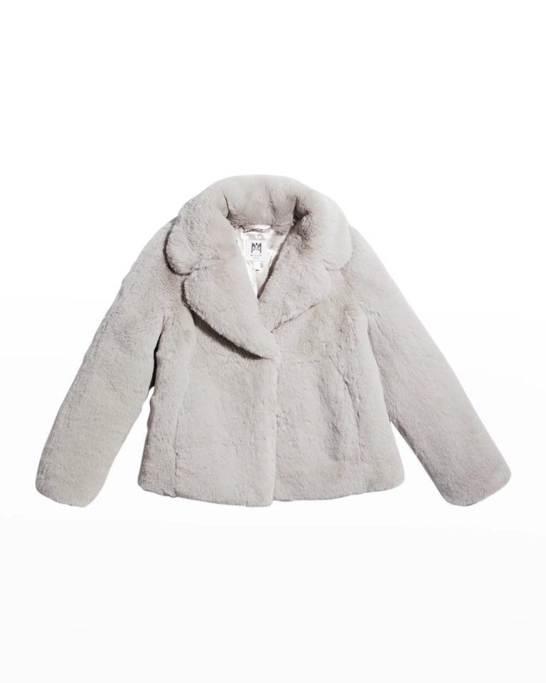 Image of Girl's Solid Faux-Fur Jacket, Size 7-14
