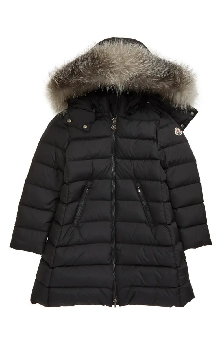 Image of Kids' Abelle Water Resistant Down Puffer Coat with Genuine Fox Fur Trim