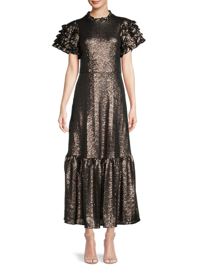 Image of Rachelle Metallic Sequin Gown