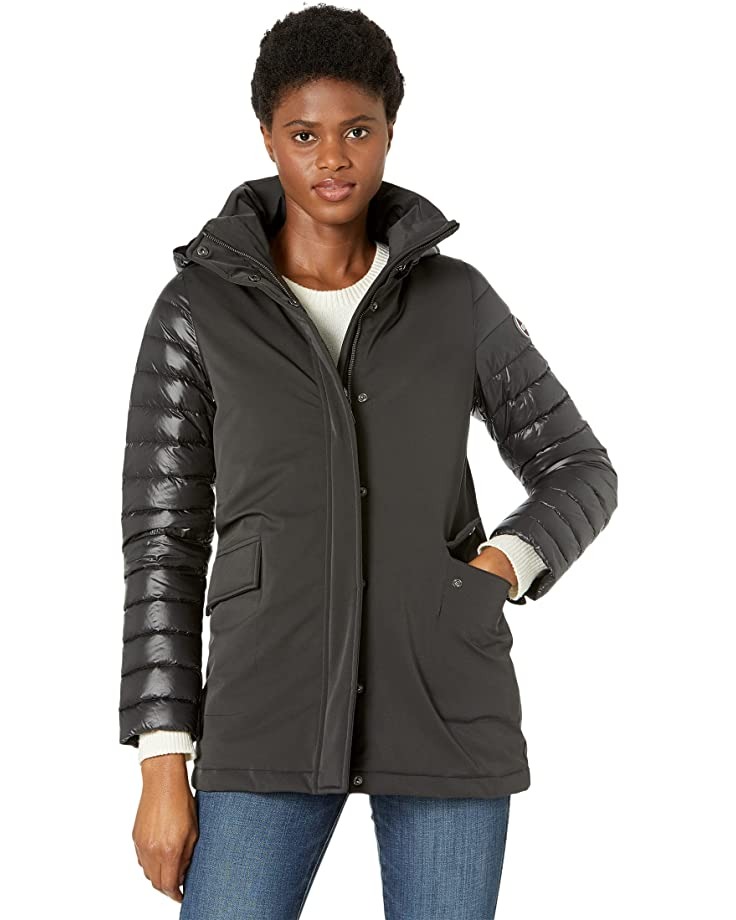Image of Super Light Polyamide Fabric Medium Long Jacket with Hood