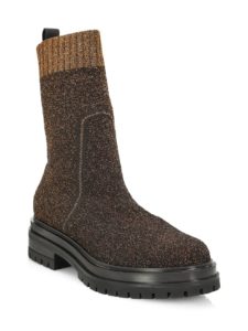 Lug-Sole Lurex Bouclé Combat Boots