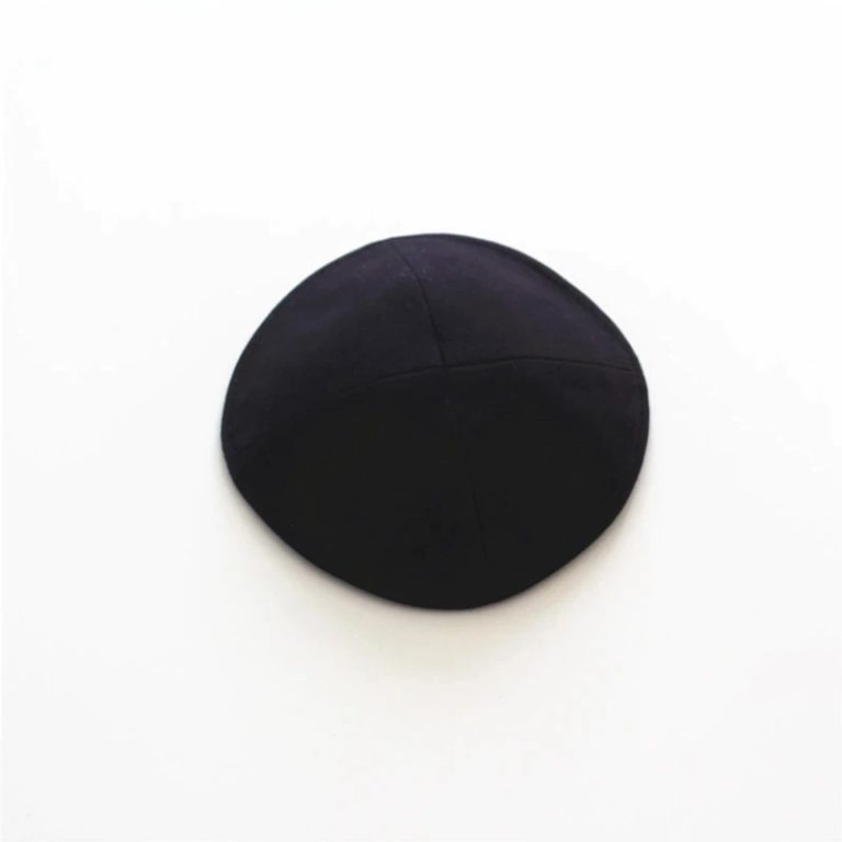 Image of Black Kippah Jewish Solid High Quality beanie hat 16cm Kipot Kippot Jewish Cap