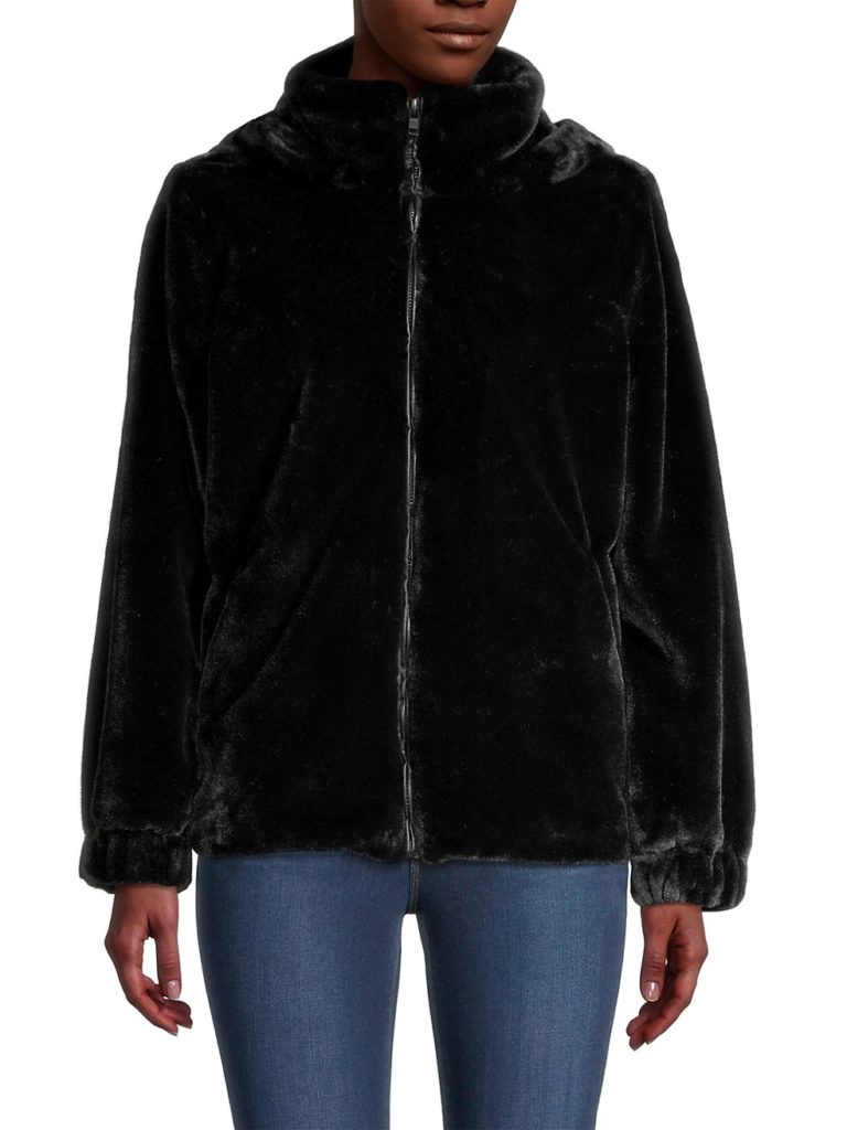 Image of Maddie Hooded Faux Fur Jacket