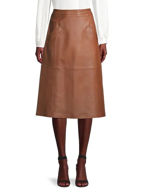 Image of Emmy Leather A-Line Skirt