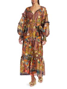 Peru Khuayana Printed Cotton & Silk Tunic Dress