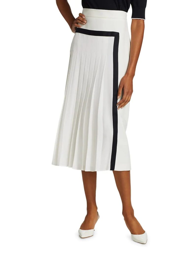 Image of Pinne Pleated Midi Skirt