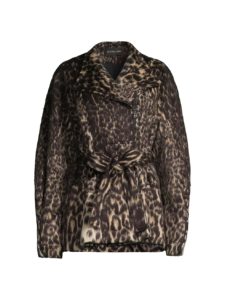 Carla Leopard Print Wool-Blend Belted Jacketp