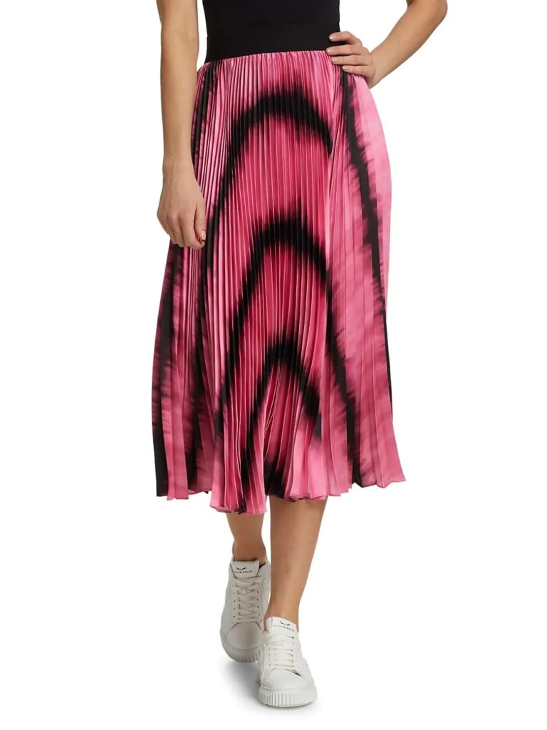 Image of Katz Tie-Dye Pleated Midi Skirt