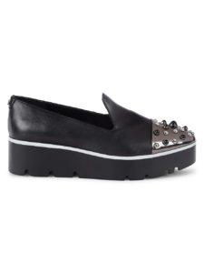 Brinlee Faux-Pearl & Leather Platform Loafers