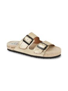 Nordic Metallic Leather Espadrille Slides