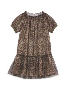 Little Girl's Cheetah-Print Glitter Dressp