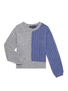 Girl's Sienna Two-Tone Crewneck Sweater