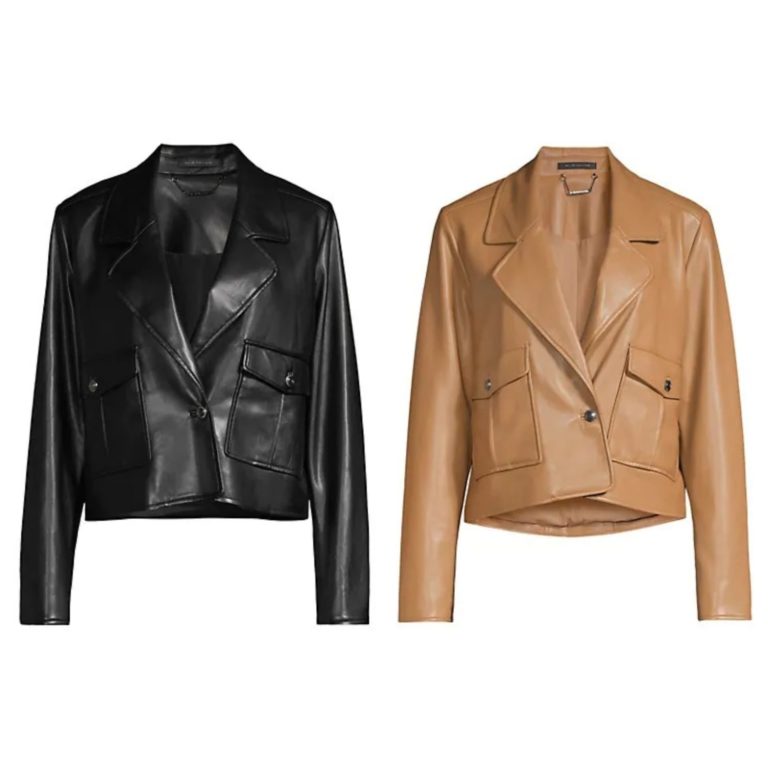 Image of 40%-69% Off Oversized Lapel Faux Leather Moto Jacket