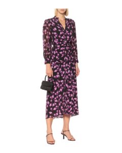 Radiant Leaves silk-blend midi dress