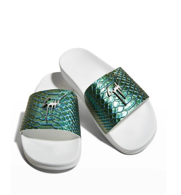 Image of Men's Shenzen Metallic Scales Pool Slide Sandals