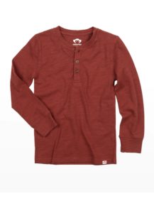 Boy's Long-Sleeve Henley T-Shirt, Sizes 2-10p