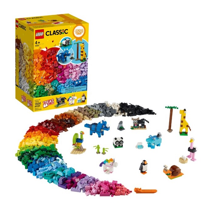 Image of LEGO Classic Bricks and Animals 11011 Building Set (1,500 Pieces)