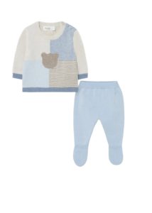Boy's 2-Piece Bear Intarsia Knit Sweater Set, Size 12-24Mp
