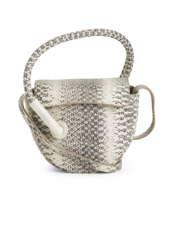 Image of Leather Mez Arles Snake Tote With Crossbody Strap