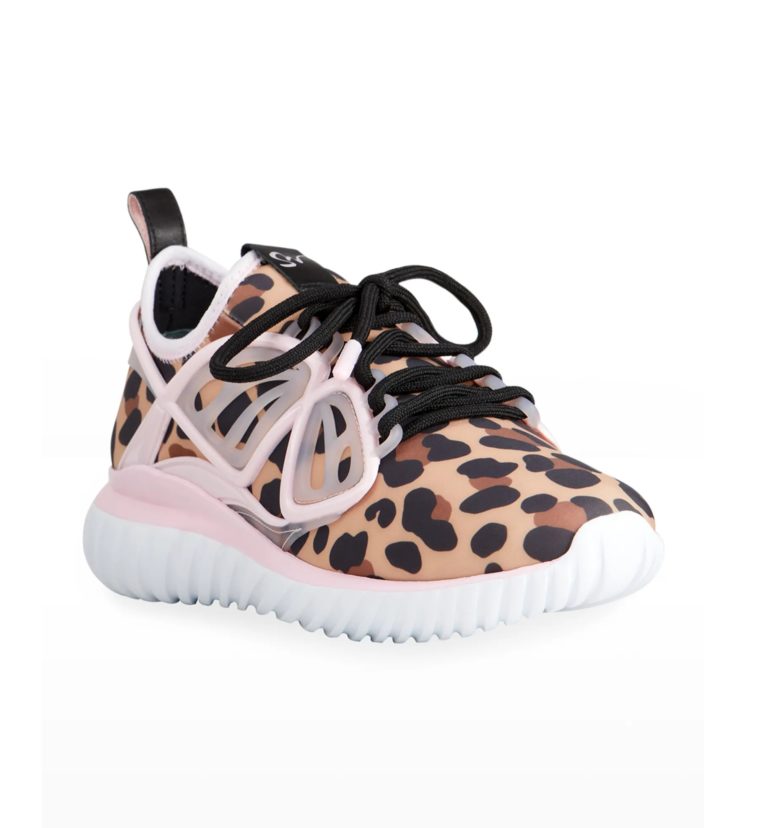 Image of Fly-By Leopard-Print Butterfly Fashion Sneakers
