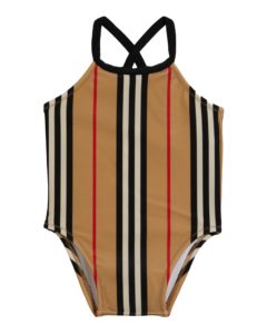 Girl's Crina Icon Stripe One-Piece Swimsuit, Size 12mp