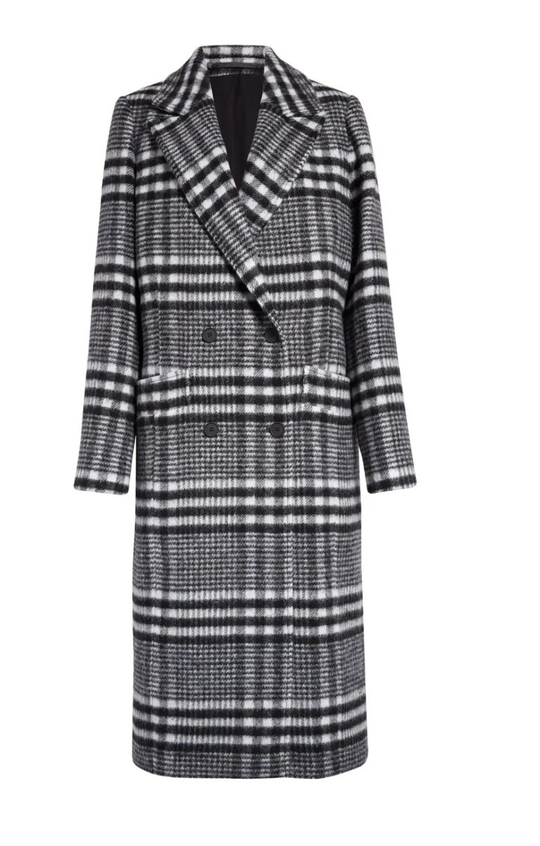 Image of Ensley Check Double Breasted Coat