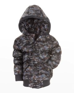 Boy's Camo-Print Puffer Jacket, Size 4,8p