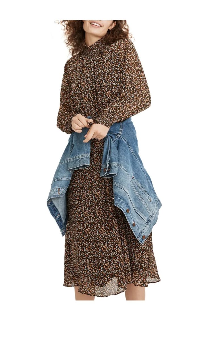 Image of Folktale Paisley Long Sleeve (Re)sourced Georgette Midi Dress